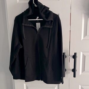 New Ideology basic Black Zip-Up Hoodie 2X